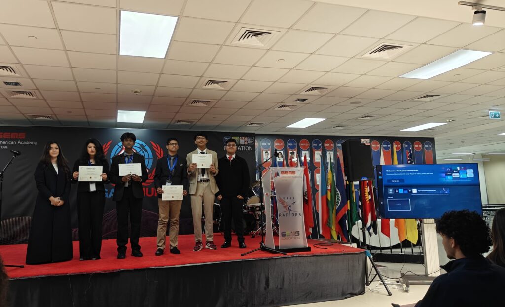 Students participating in GAAQMUN conference