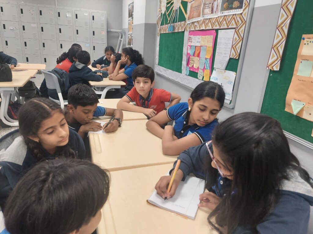Children playing Bingo