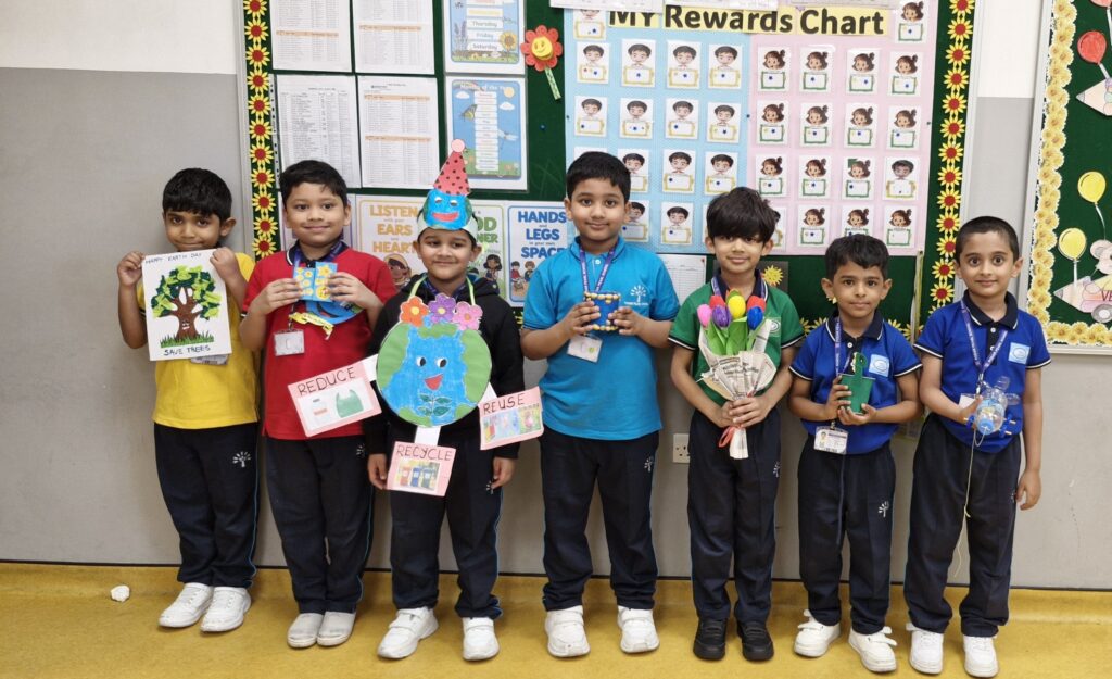 Earth Day Activity creative recycling projects by Grade 1 students
