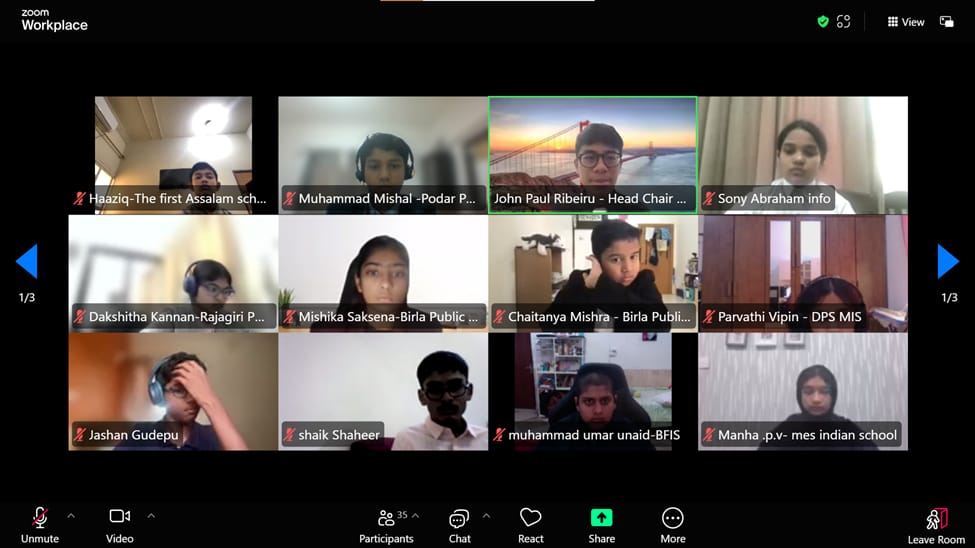 students attending conference virtually