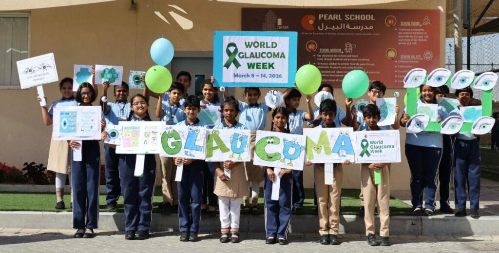 Creative eye health worksheets completed by students during World Glaucoma Week initiative