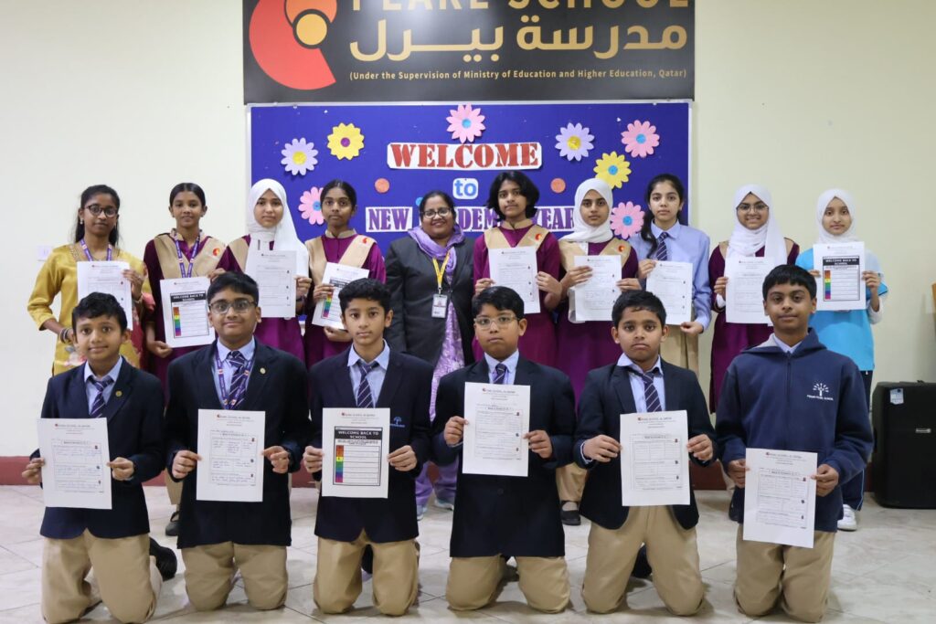 Students participating in Back to School Activity at Pearl School Al Dafna Campus