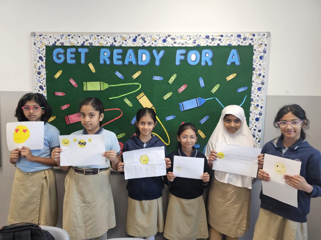 Children participating in Emoji Expression Activity during Welcome Back to School Activity
