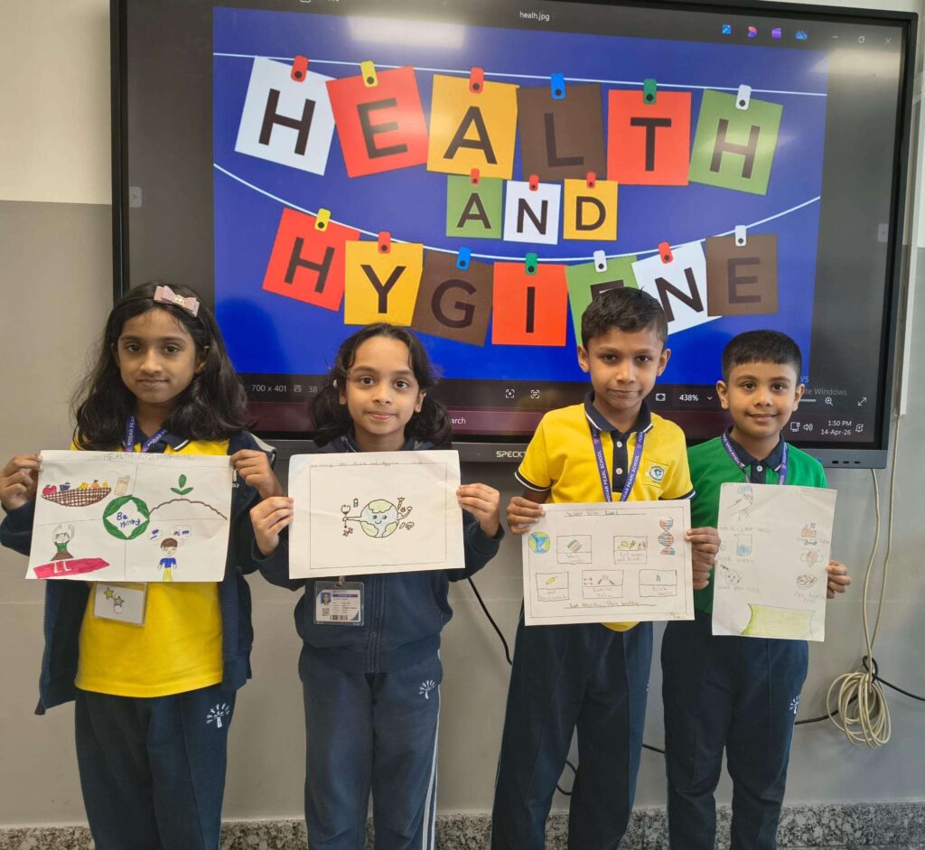 Classroom activity of World Health Day Poster Making Competition promoting hygiene and nutrition