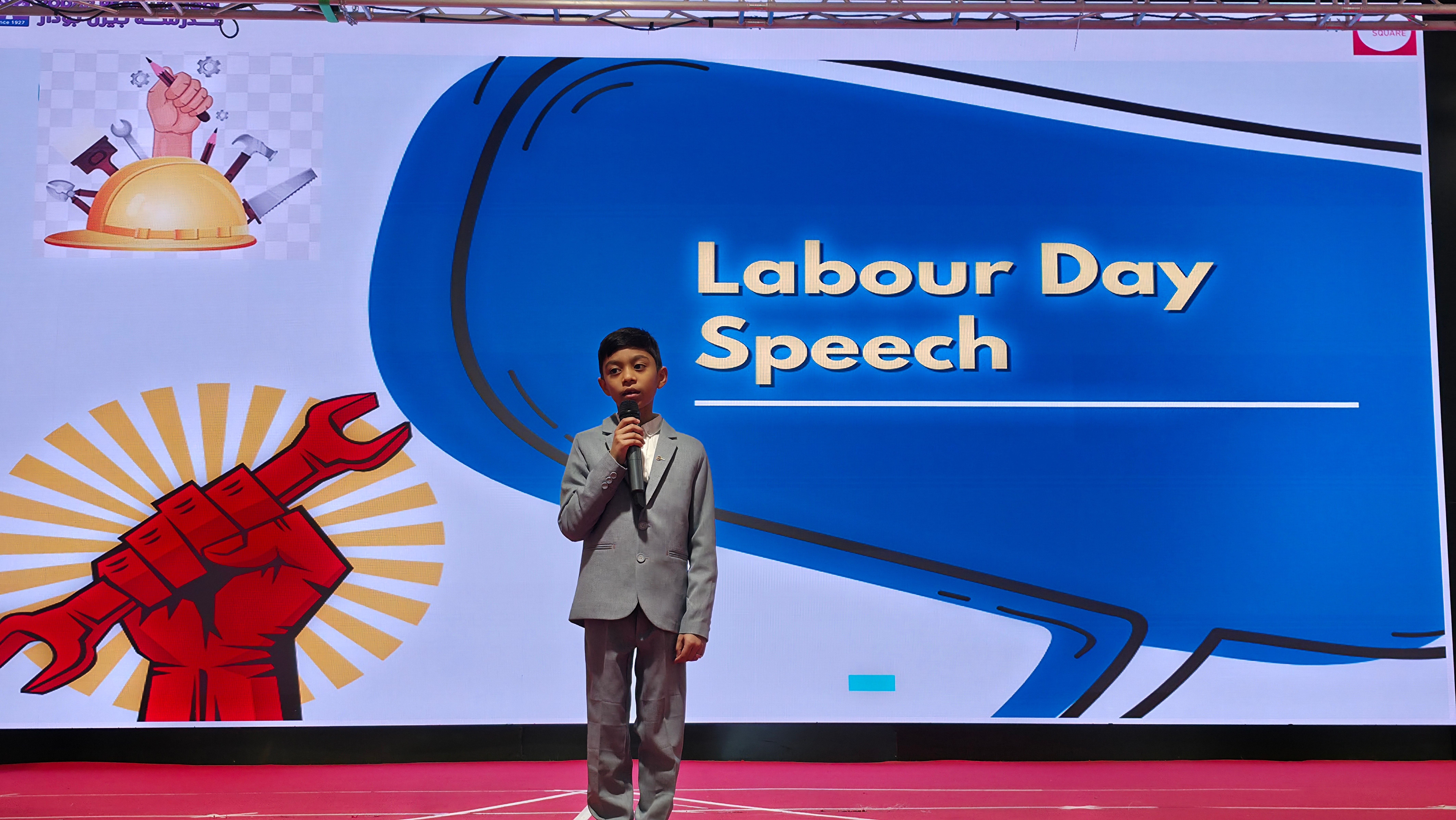 Grade 3-5 students honour everyday heroes during Labour Day celebration