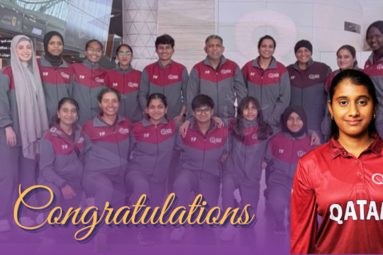 Pavithra Selvam Selected for Qatar National Women’s Cricket Team
